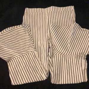 Flare white striped pant